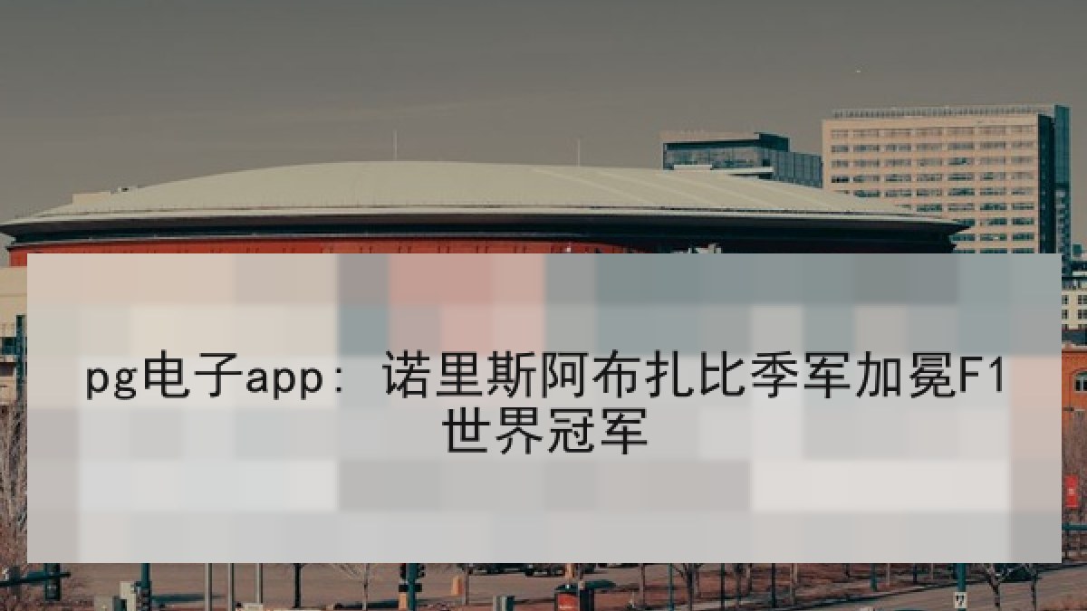 pg电子app: 诺里斯阿布扎比季军加冕F1世界冠军